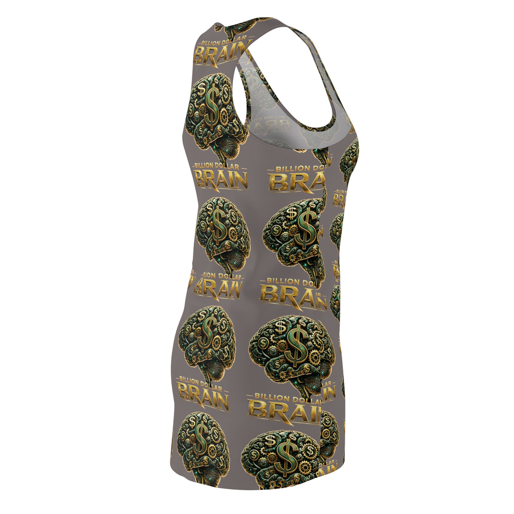 Billion Dollar Brain Racerback Dress — Graphic Women's Bodycon Tank Dress