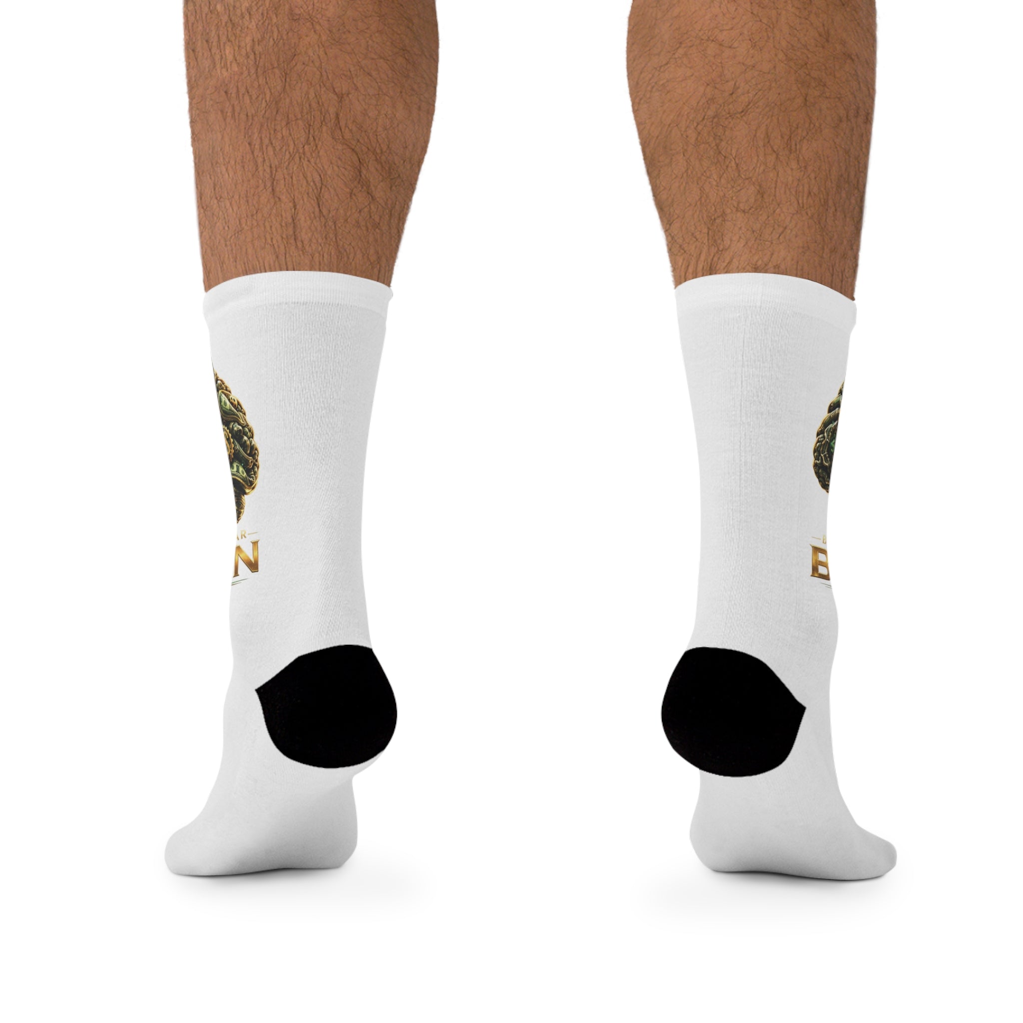 Money Brain Socks — Eco Recycled Poly Crew Socks with Dollar Brain Graphic