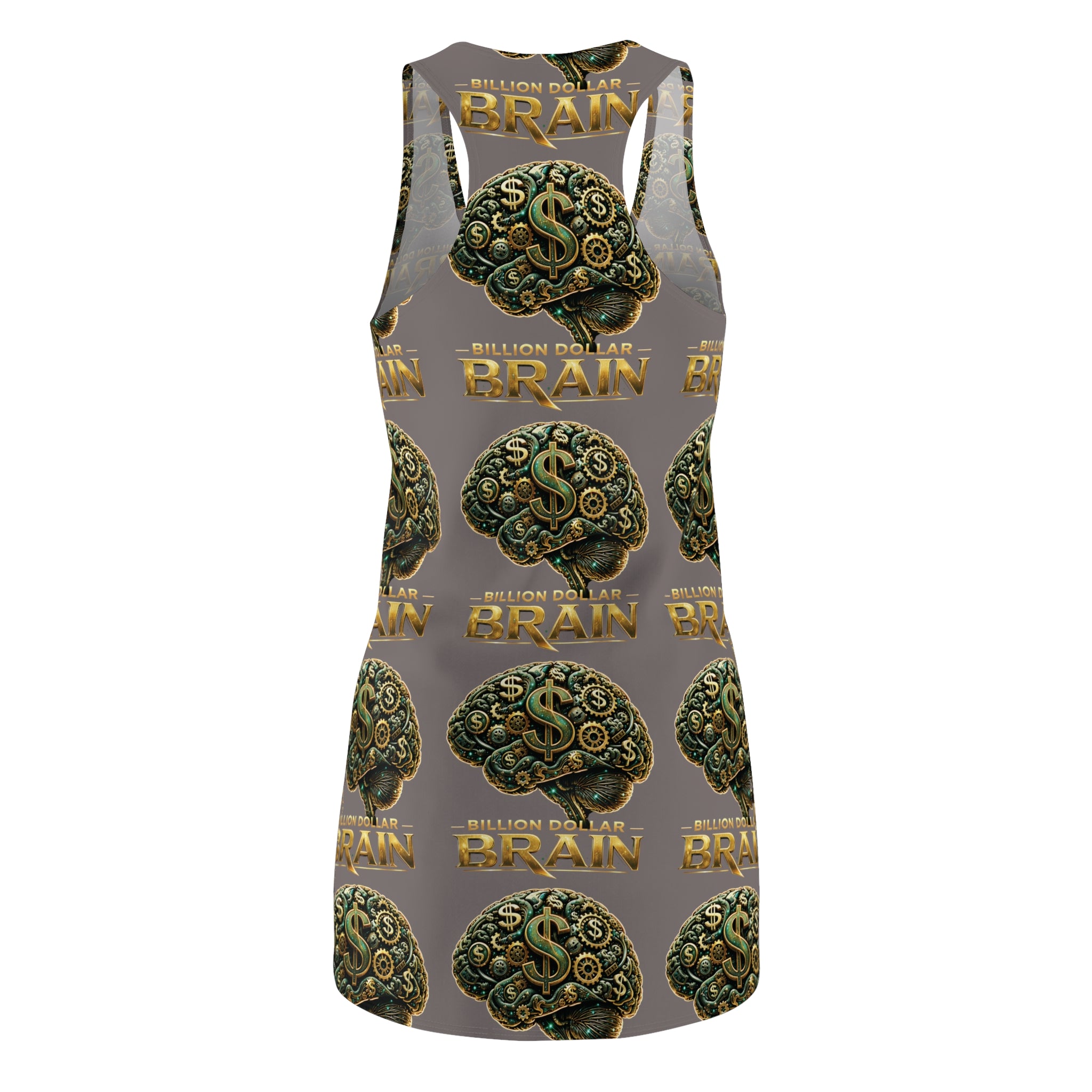 Billion Dollar Brain Racerback Dress — Graphic Women's Bodycon Tank Dress
