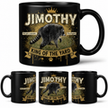 Personalized 'Jimothy - King of the Yard' Black Coffee Mug (11oz)
