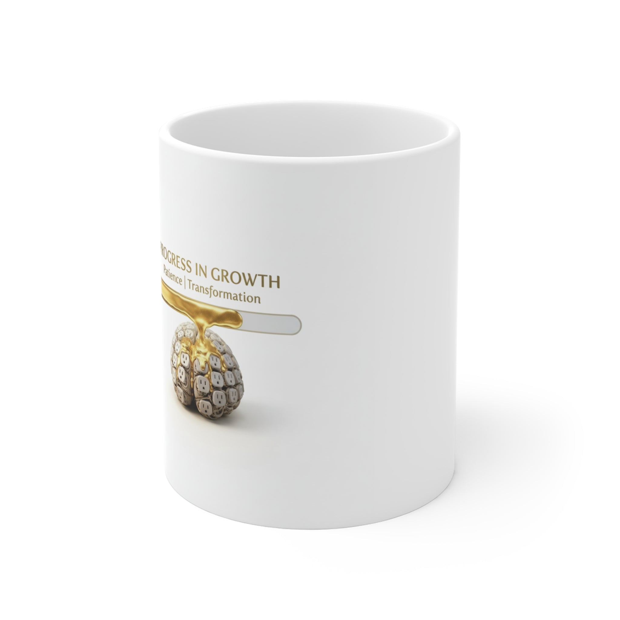 Progress in Growth Mug — Patience Transformation Inspirational Coffee Cup