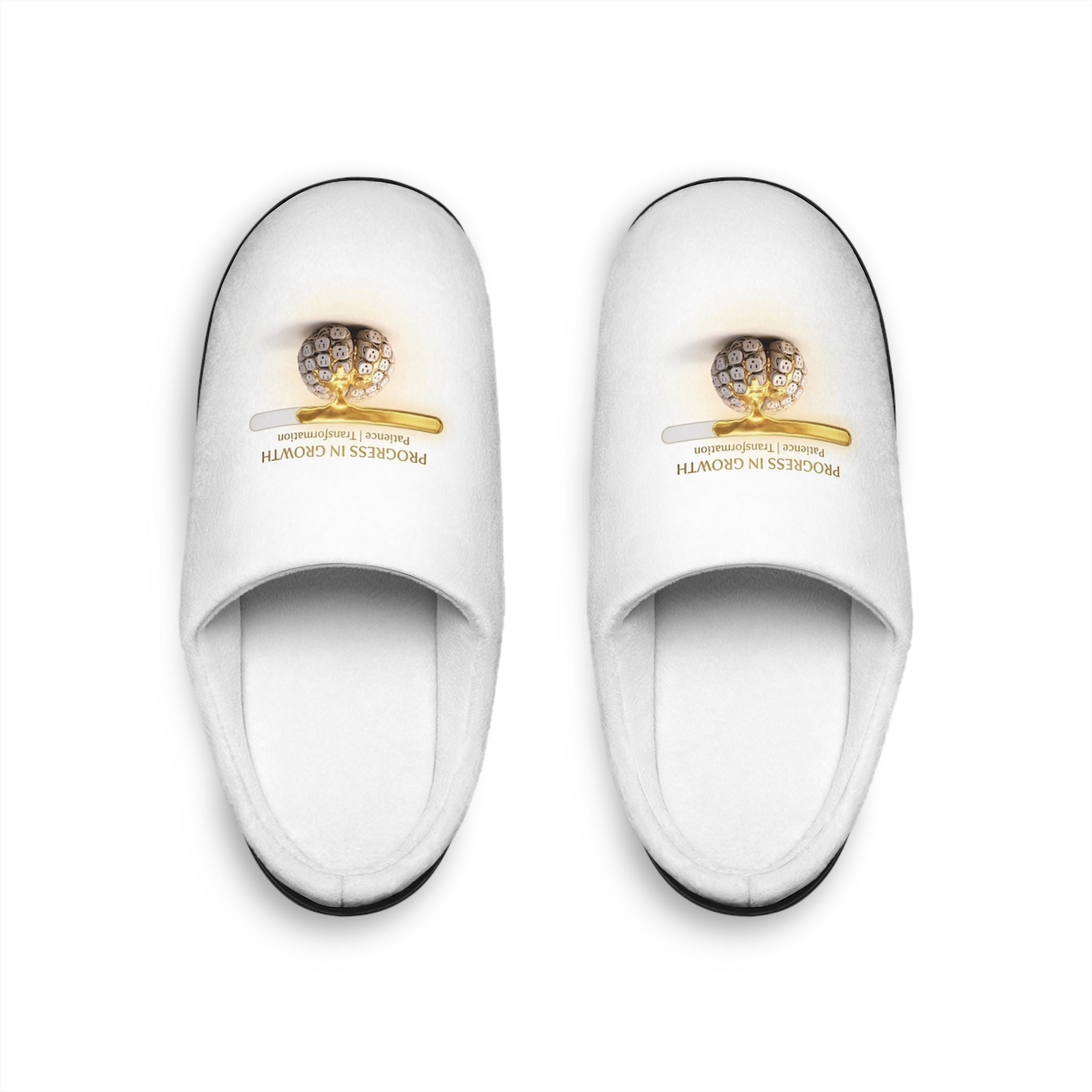 Women's Indoor Slippers — 'Progress Is Growth' Lux Cozy Slippers