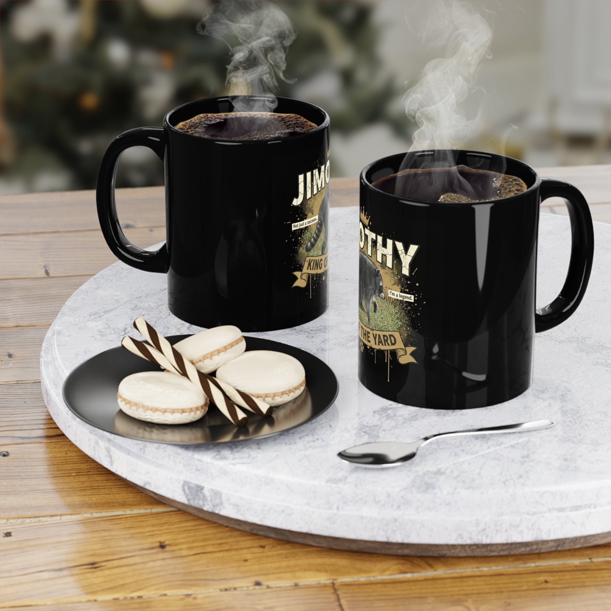 Personalized 'Jimothy - King of the Yard' Black Coffee Mug (11oz)