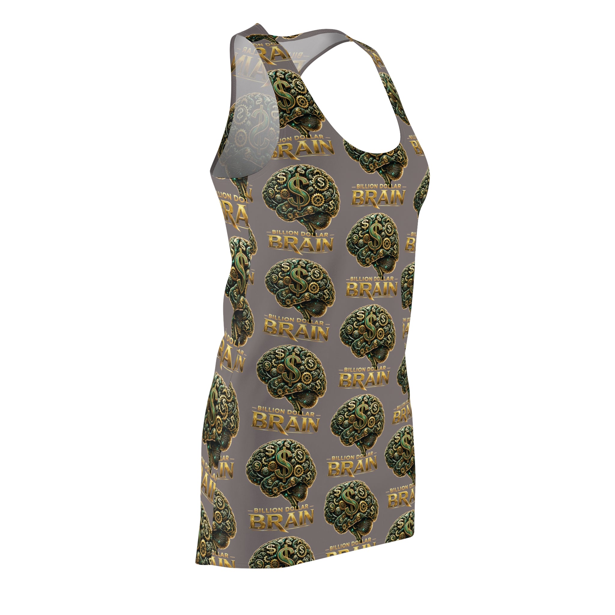 Billion Dollar Brain Racerback Dress — Graphic Women's Bodycon Tank Dress