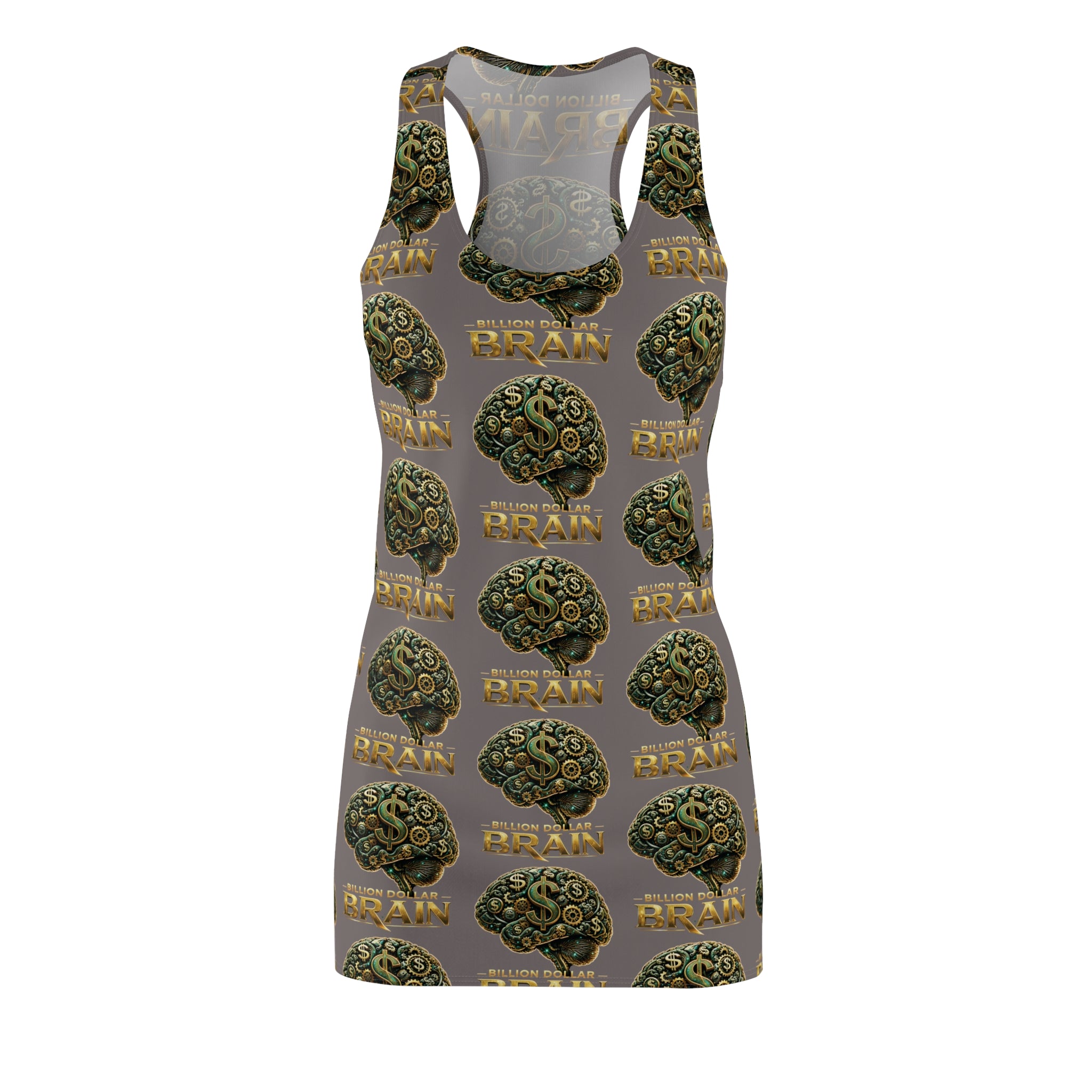 Billion Dollar Brain Racerback Dress — Graphic Women's Bodycon Tank Dress